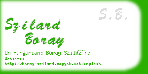 szilard boray business card